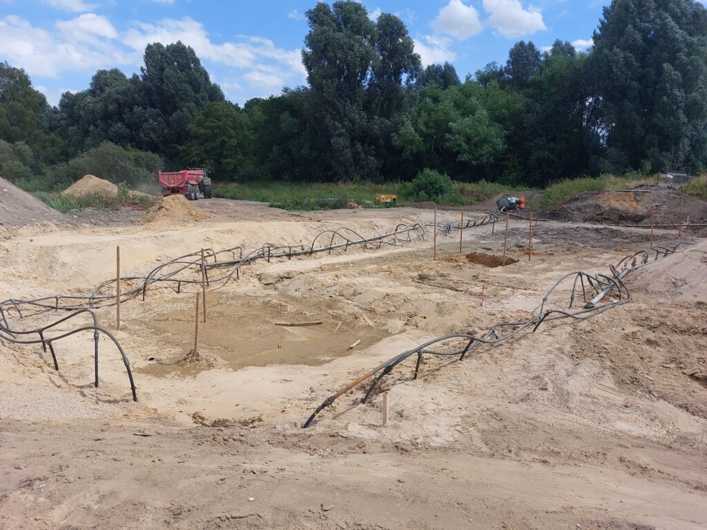 Grundwasserabsenkung für die Herstellung der Dreifeldbrücke Blomenesch